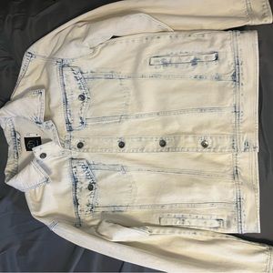 Bleached Wash Blue/White Denim Jacket. Original Use branded gotten from Tj Max.